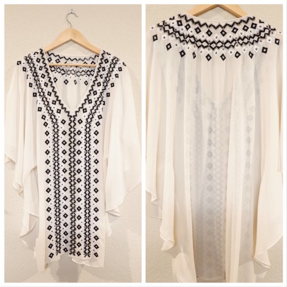 Alice + Olivia Silk Beaded Tunic Dress